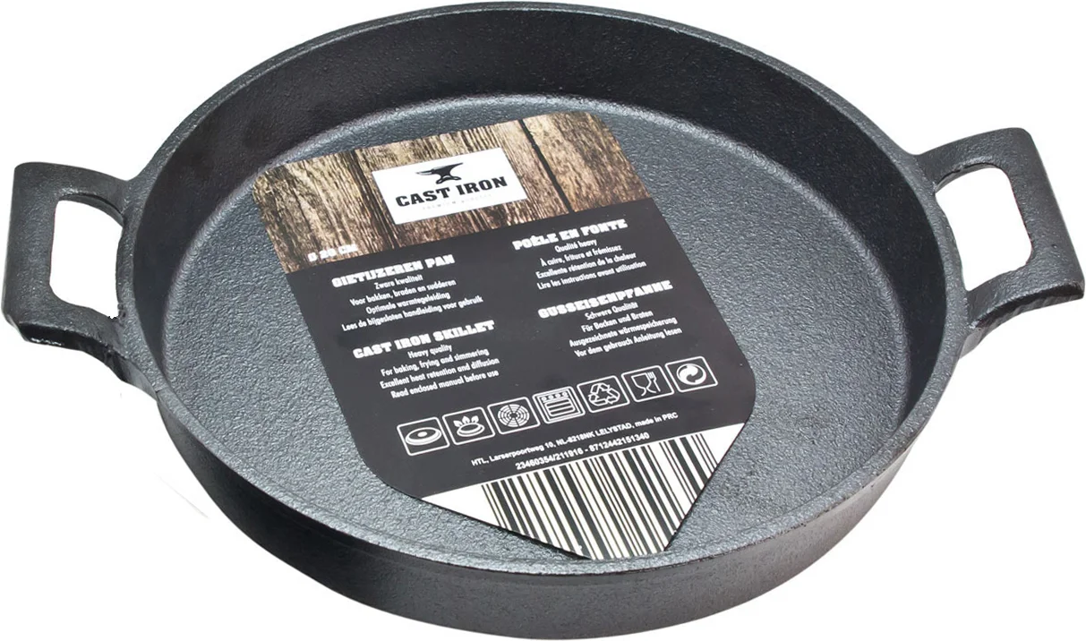 Cast Iron ovenschaal gietijzer zwart D 20 H 3 cm