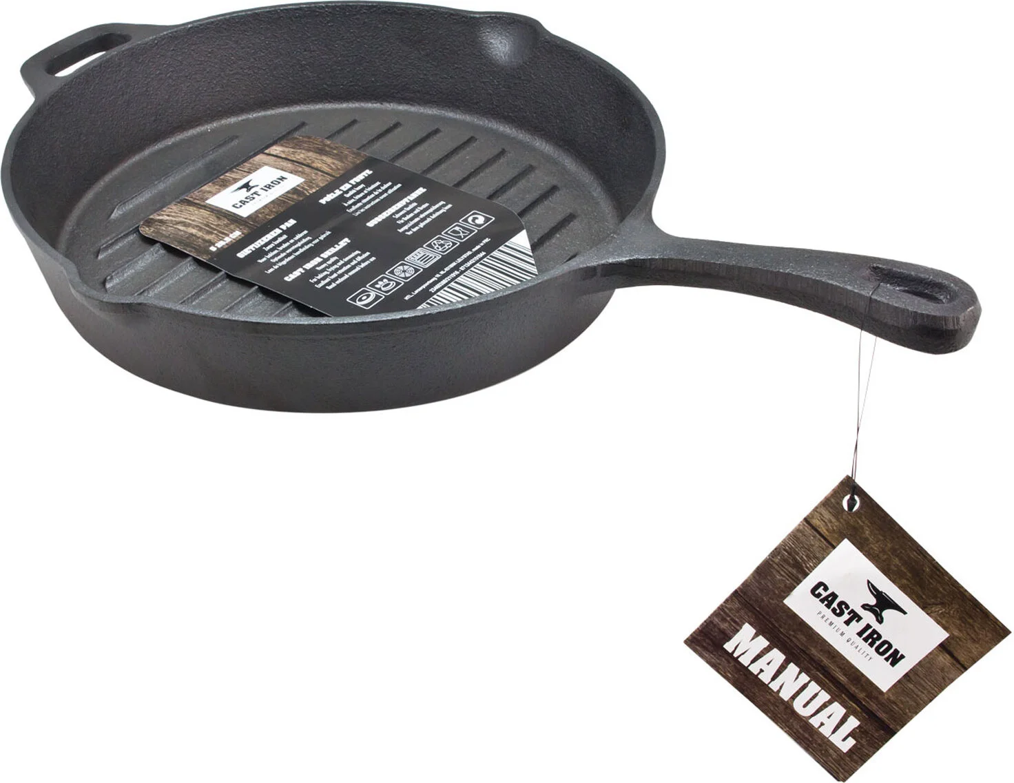 Cast Iron grillpan zwart D 28 H 5 cm