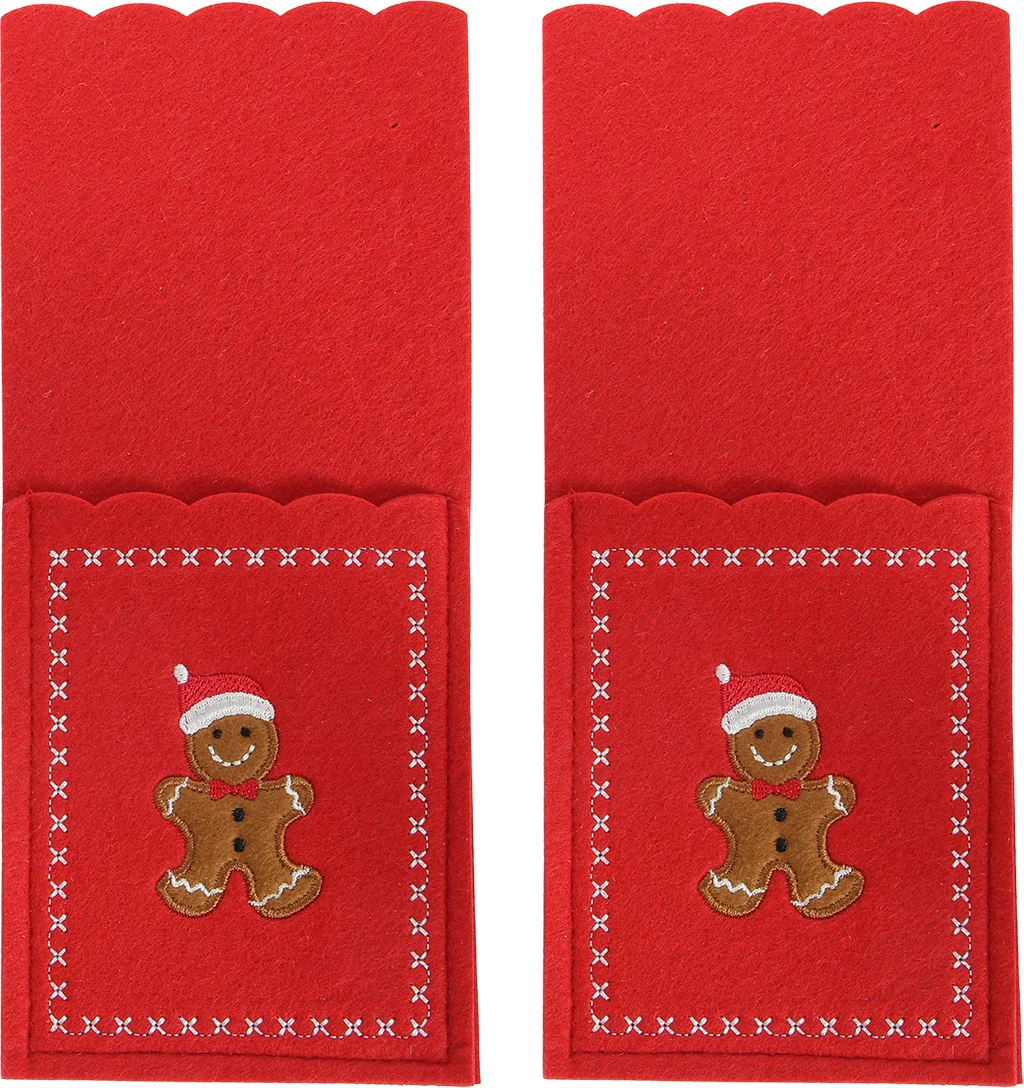 Bestekzakje Lia rood 23 x 10 x 0,3 cm 2 stuks