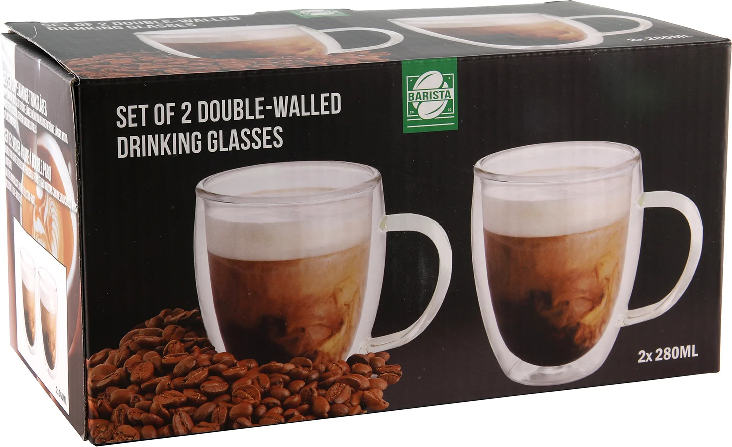 Barista dubbelwandig glas transparant 0,20 L 2 stuks