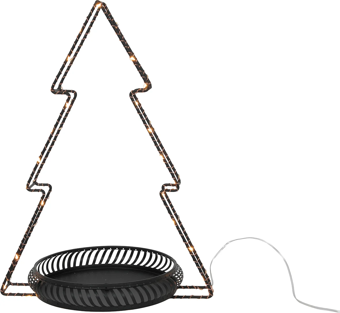 Decoratieboom schaal zwart met verlichting 40,5 cm