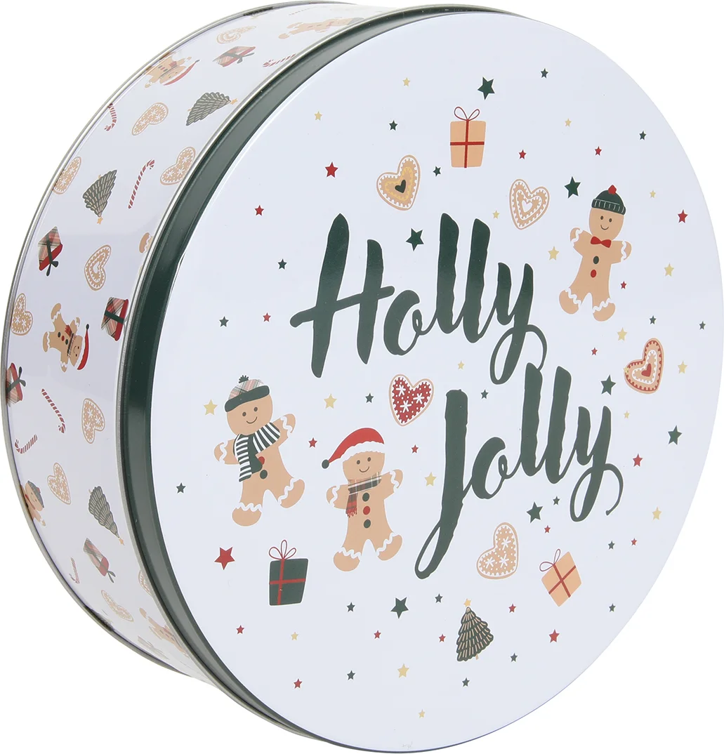 Bewaarblik Holly Jolly wit D 19,2 H 7 cm