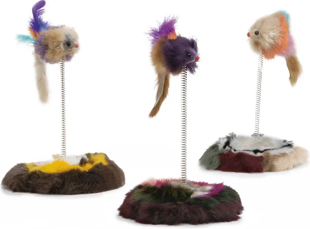 Beeztees kattenspeeltje muis op springveer