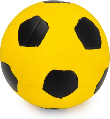 Beeztees hondenspeelgoed voetbal geel / zwart D 8 cm