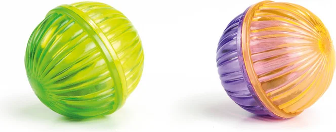 Beeztees kattenspeelgoed bal met kralen multi D 4 cm 2 stuks