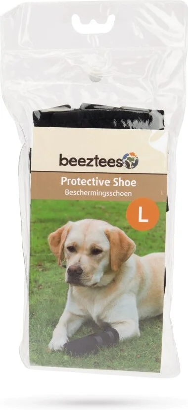 Beeztees beschermingsschoen zwart L 2 stuks