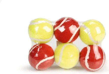 Beeztees tennisbal rood/geel  6 stuks
