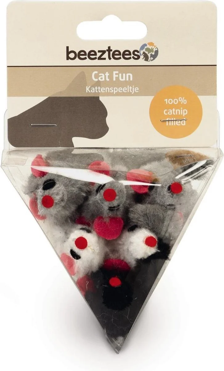 Beeztees speelmuis met catnip 6 stuks