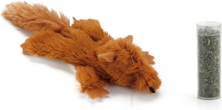 Beeztees knuffel eekhoorn Gily 14 x 7 x 2,5 cm