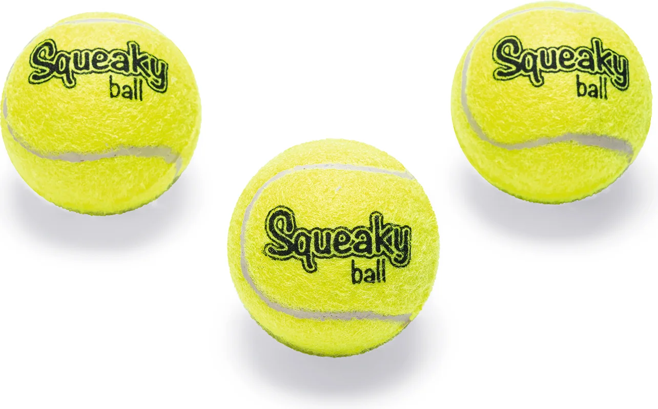 Beeztees tennisbal met pieper D 5 cm 3 stuks