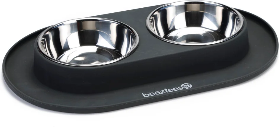 Beeztees hondenvoer- en drinkbak antraciet 40 x 24 cm 1 L