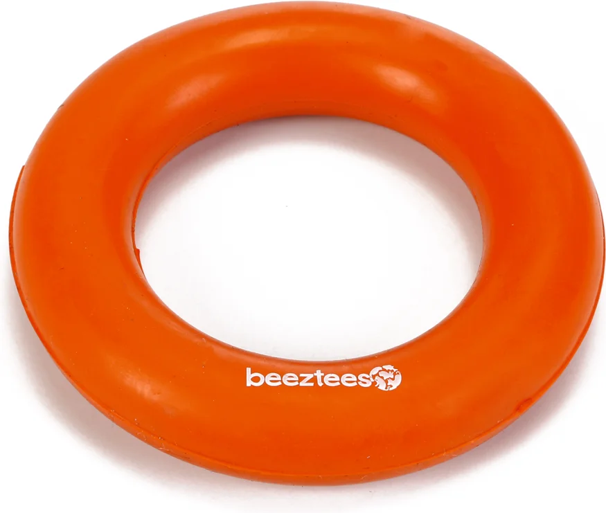 Beeztees speelring Massief oranje D 9 cm
