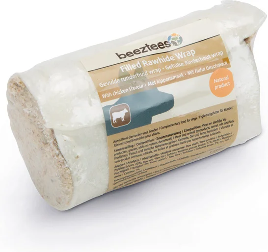 Beeztees runderhuid wrap kip 8-12 cm