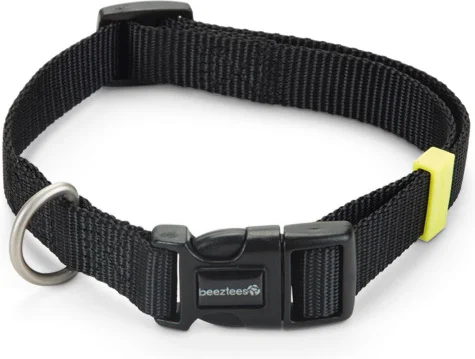 Beeztees hondenhalsband Uni zwart 35-50 x 2 cm