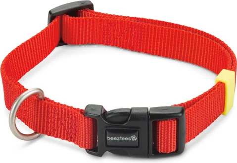 Beeztees hondenhalsband Uni rood 35-50 x 2 cm