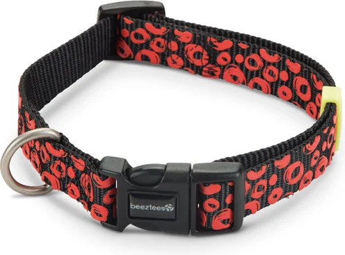 Beeztees hondenhalsband Scribbles zwart 35-50 x 2 cm