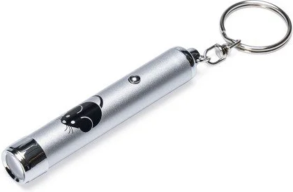 Beeztees kattenspeelgoed laserlampje Mouse zilver 8 cm