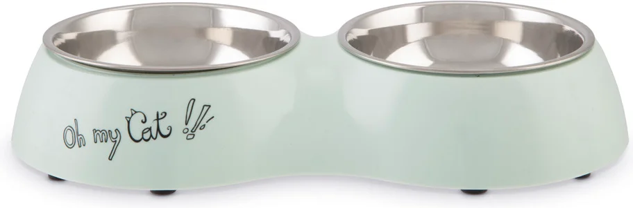 Beeztees kattenvoer- en drinkbak Oh My Cat groen D 27 cm 320 ml