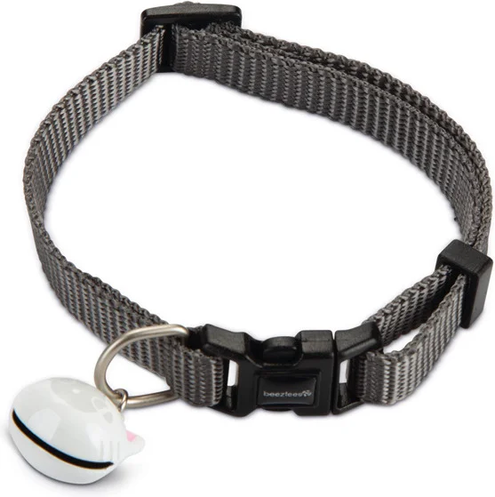 Beeztees kattenhalsband Uni grijs 20-30 x 1 cm