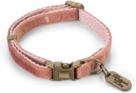 Designed by Lotte kattenhalsband Velura roze 20-30 cm