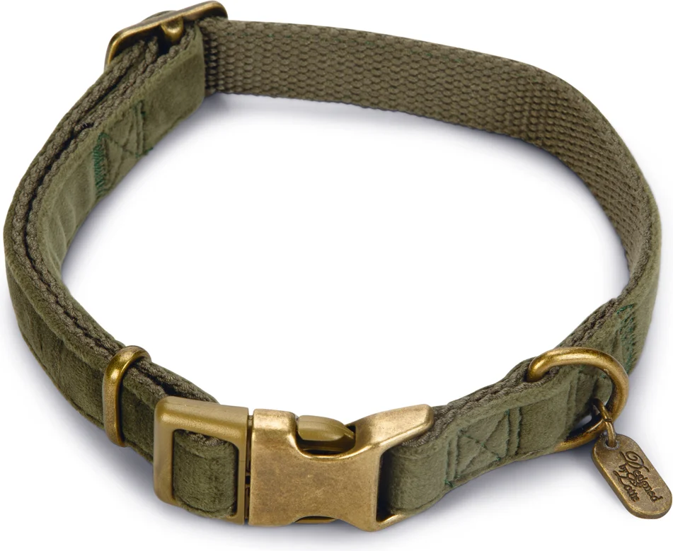 Designed by Lotte hondenhalsband Velura groen 35-50 x 2 cm