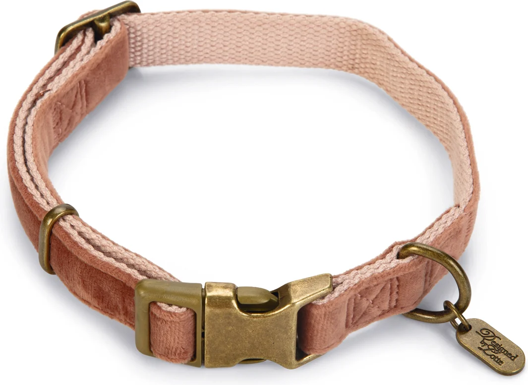 Designed by Lotte hondenhalsband Velura roze 35-50 x 2 cm
