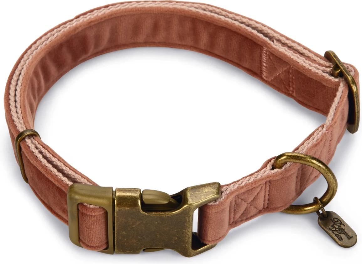 Designed by Lotte hondenhalsband Velura roze 48-70 x 2,5 cm