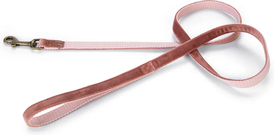 Designed by Lotte hondenriem Velura roze l 120 cm