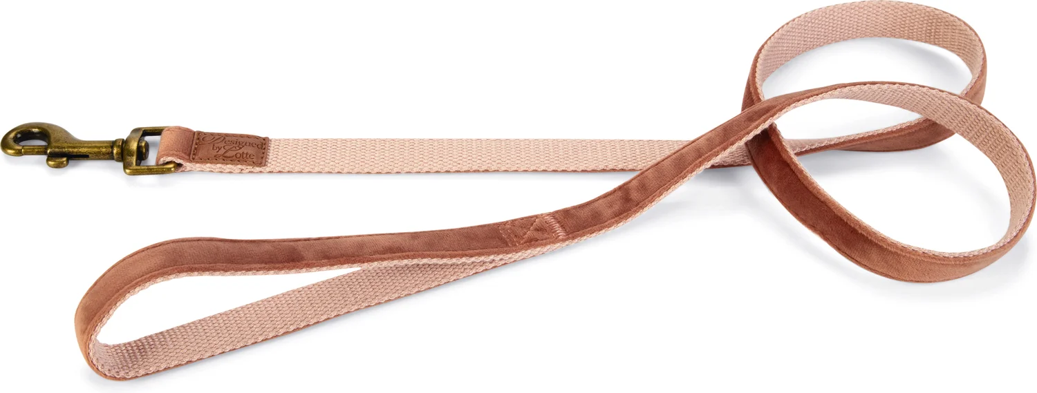Designed by Lotte hondenriem Velura roze 120 x 2 cm