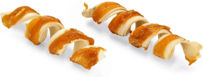 Beeztees kauwtwister rund met kip H 12,5 cm 2 stuks