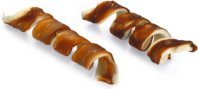 Beeztees kauwtwister rund met eend H 12,5 cm 2 stuks