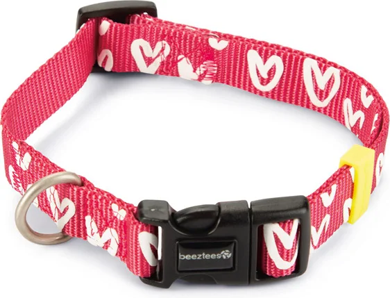 Beeztees hondenhalsband Heart roze 35-50 x 2 cm