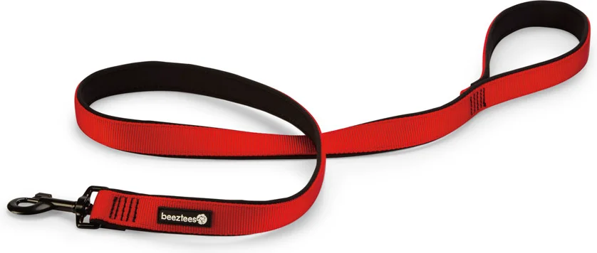 Beeztees hondenriem Parinca Premium rood 120 x 2,5 cm
