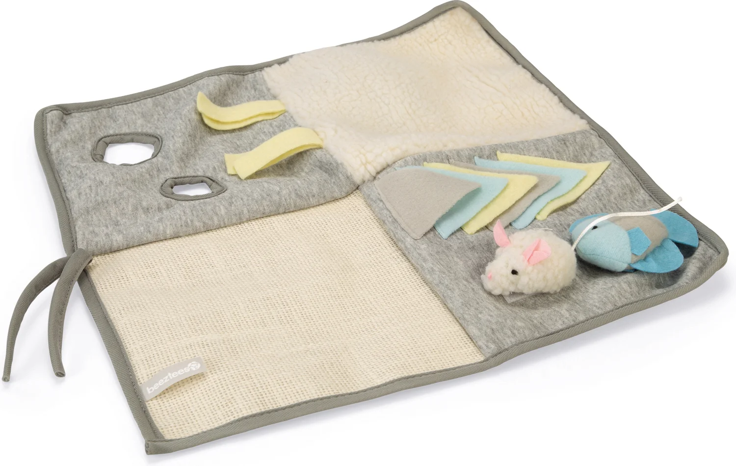Beeztees kattenspeelgoed speelmat Weezy grijs 40 x 40 x 1 cm