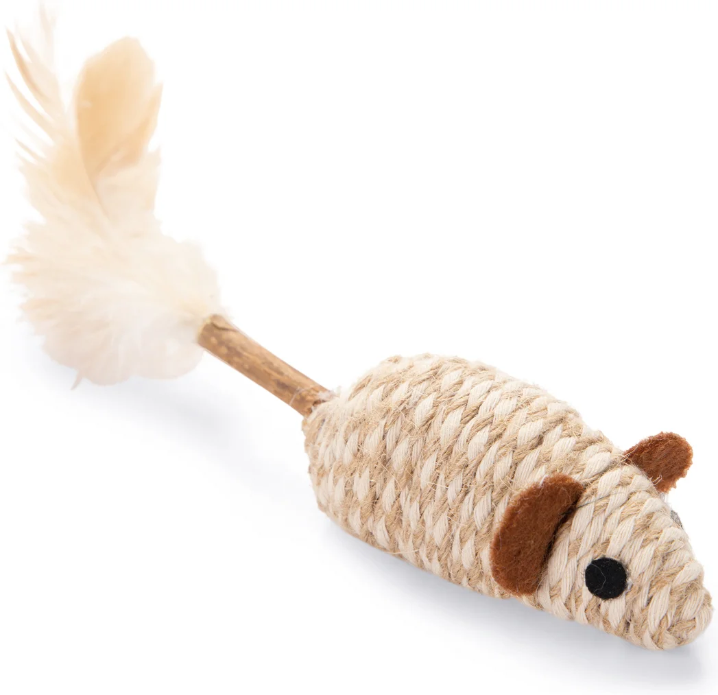 Beeztees kattenspeelgoed speelmuis Matatabi met catnip bruin 12 cm