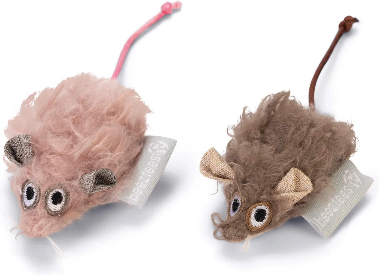 Beeztees muis Boyo 8 x 5 x 4 cm 2 stuks