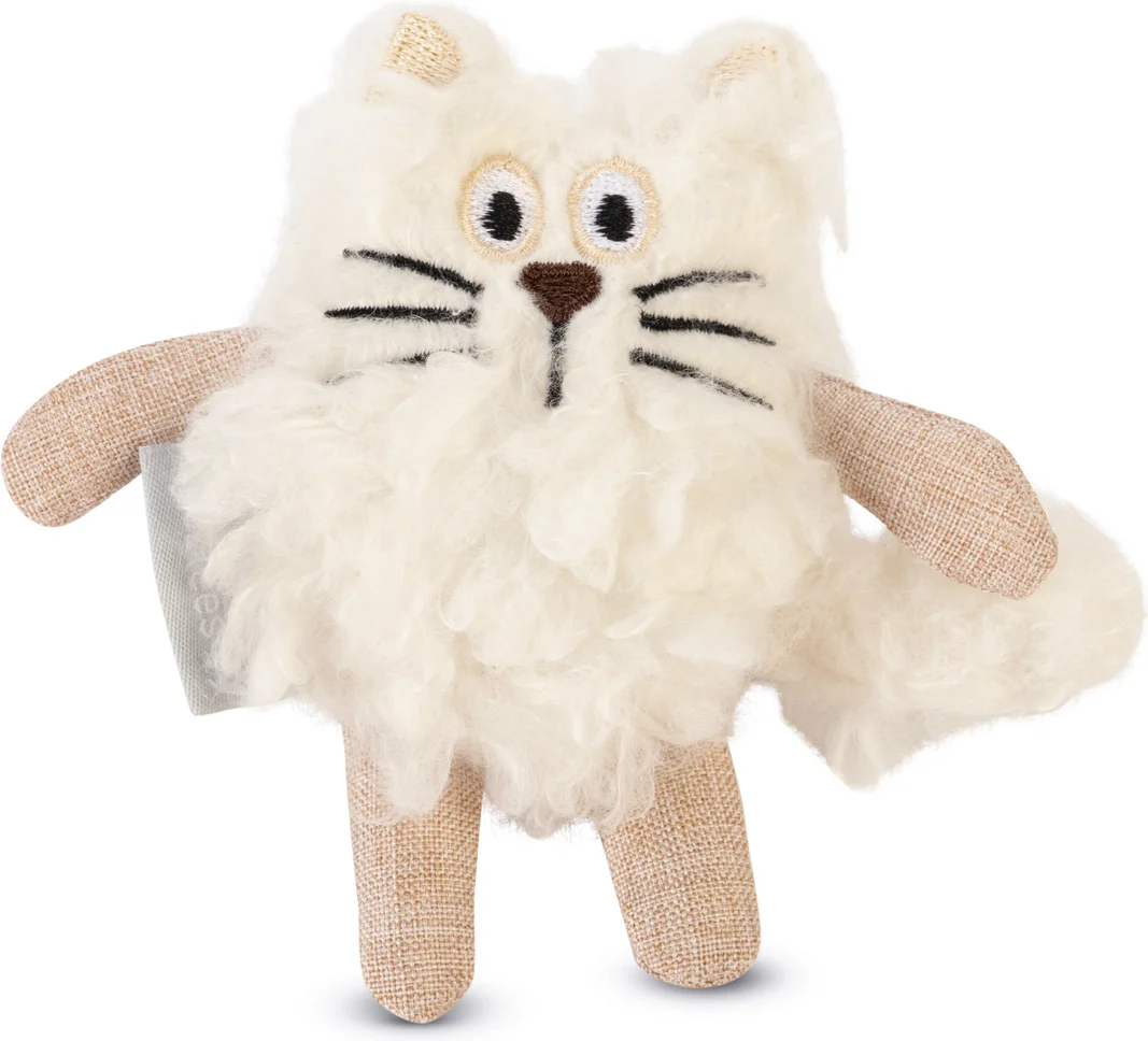 Beeztees kattenspeelgoed kat Feline wit 15 x 10 x 3 cm