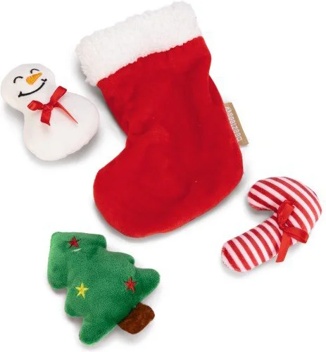 Beeztees kattenspeelgoed kerstsok met 3 speeltjes 7 x 5,5 x 2 cm