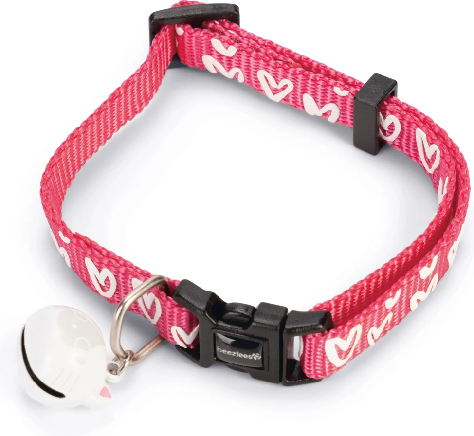 Beeztees kattenhalsband Heart roze 20-30 x 1 cm