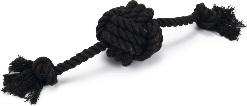 Beeztees hondenspeelgoed flostouw Bal Bari zwart 27 x 7 x 7 cm 105 g