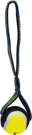 Beeztees hondenspeelgoed Fetch tennisbal met koord Otis 26,5 x 6,3 x 6,3 cm