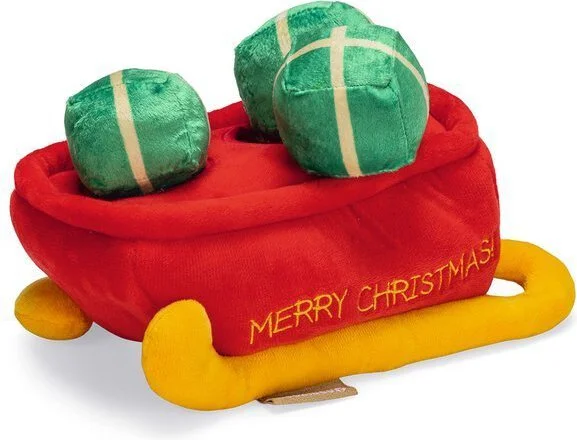 Beeztees vulbaar speelgoed Hide & Seek kerstslee 12,5 x 9,5 x 23 cm
