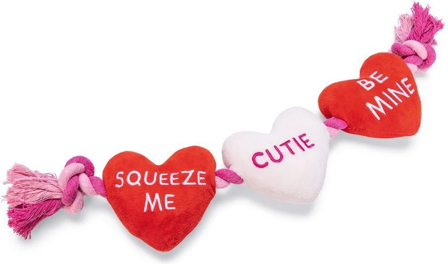 Beeztees touw flossy love Valentijn 45 x 10 x 5 cm