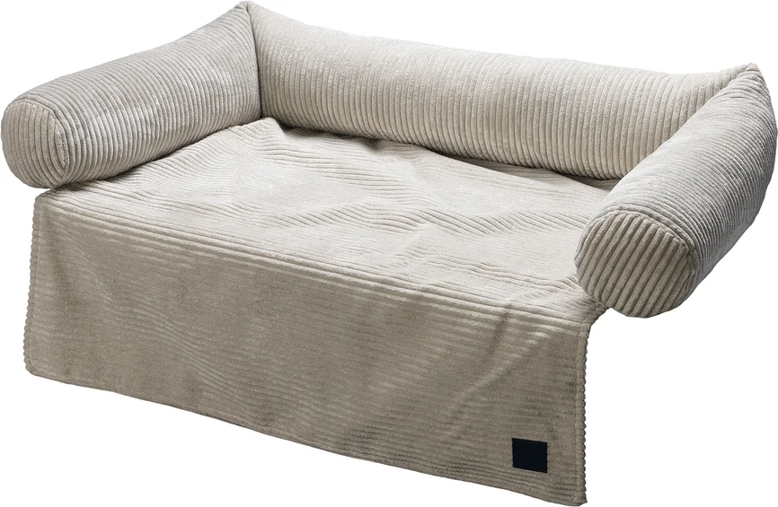 Designed by Lotte hondenkussen Ribbed grijs 90 x 55 x 13,5 cm