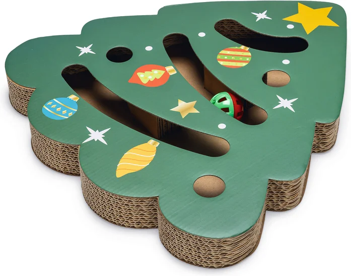 Beeztees krabkarton kerstboom groen 42 x 40 x 4,5 cm