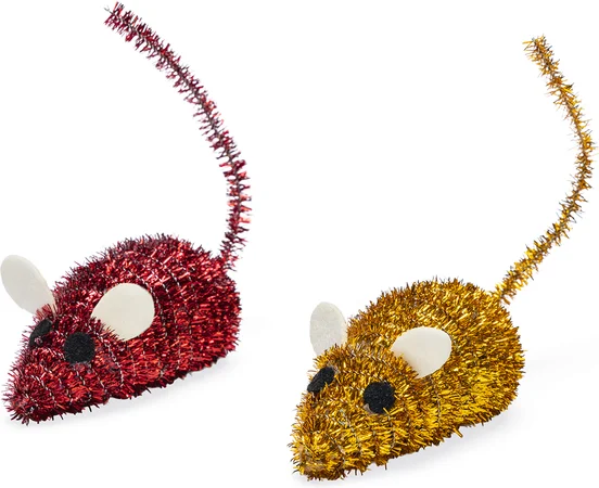 Beeztees muis kerst 7 x 4 x 4 cm 2 stuks