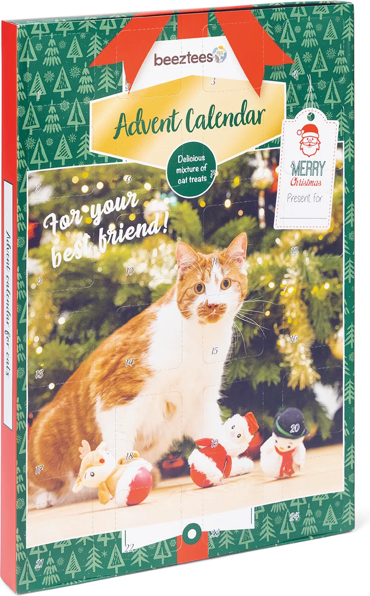 Beeztees kattensnack Kerst adventskalender Purr 24 stuks