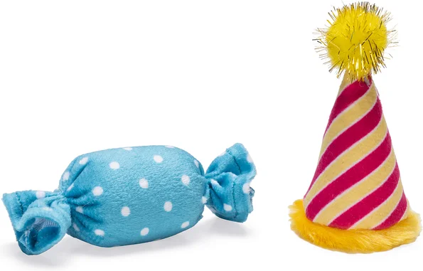 Beeztees knuffel feestmuts en snoep 10 x 8 x 3 cm 2 stuks