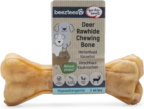 Beeztees hondenbot hertenhuid 12 cm