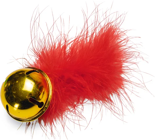 Beeztees bel met veer rood 13 x 5 x 4 cm